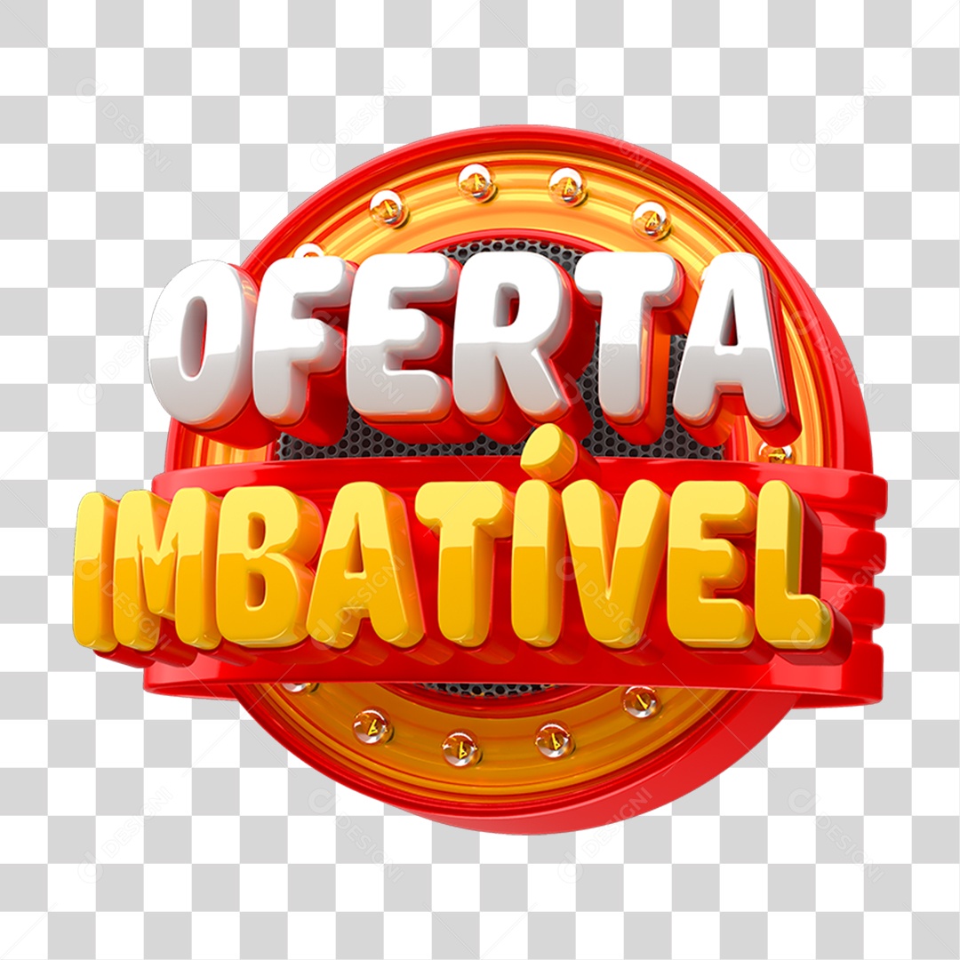 Selo 3D Oferta Imbatível PNG Transparente
