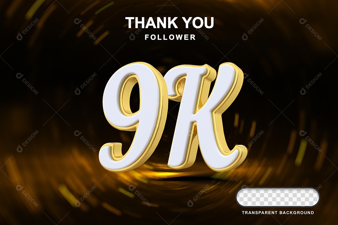 Elemento 3D 9K Branco para Composição PSD Editável