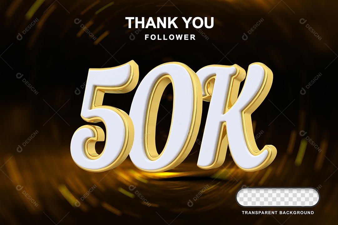 Elemento 3D 50K Branco para Composição PSD Editável