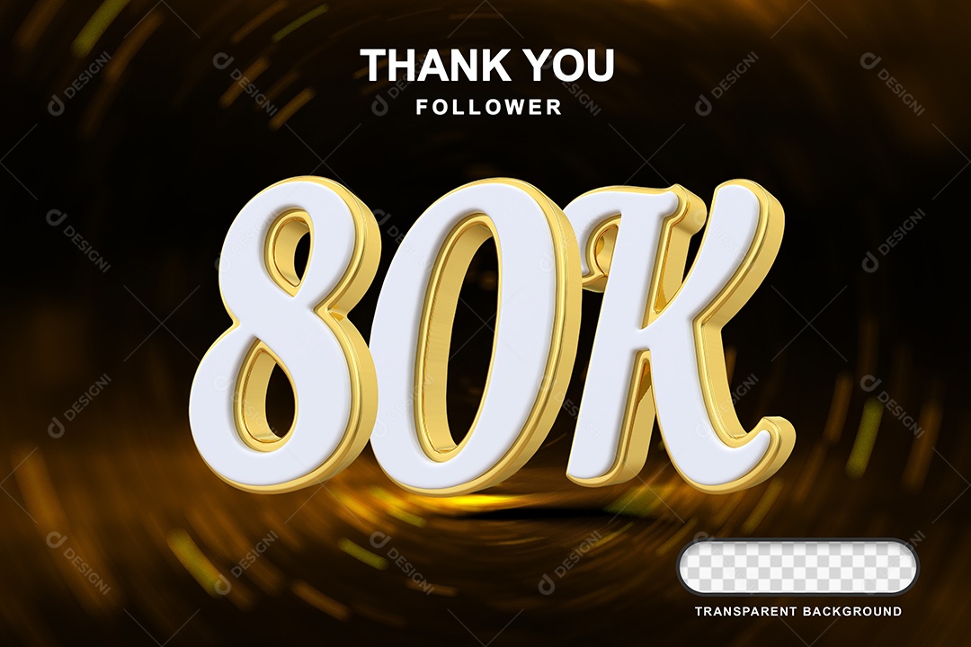 Elemento 3D 80K Branco para Composição PSD Editável