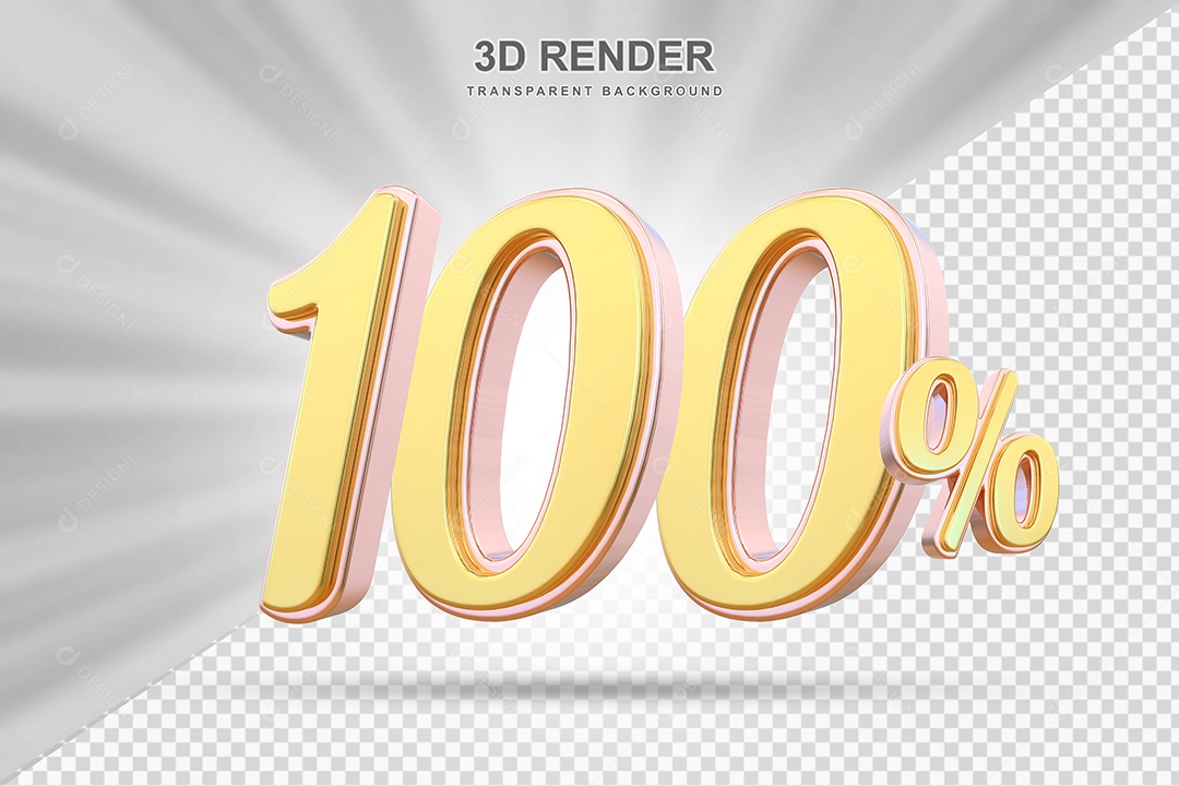 Elemento 3D 100% Amarelo para Composição PSD Editável