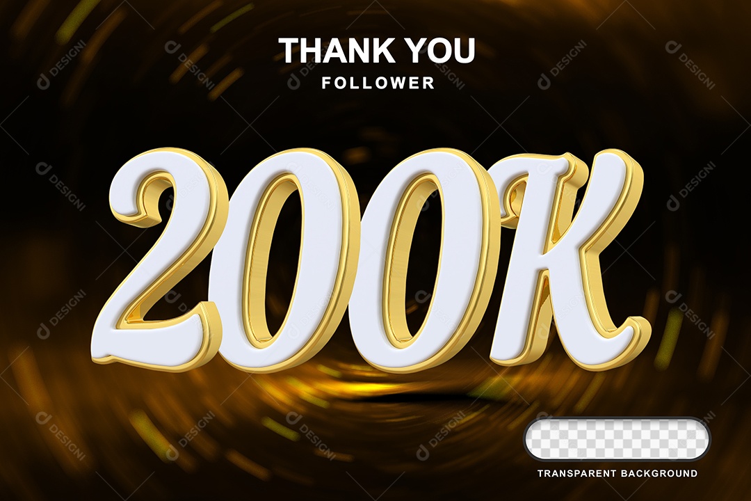 Elemento 3D 200K Branco para Composição PSD Editável