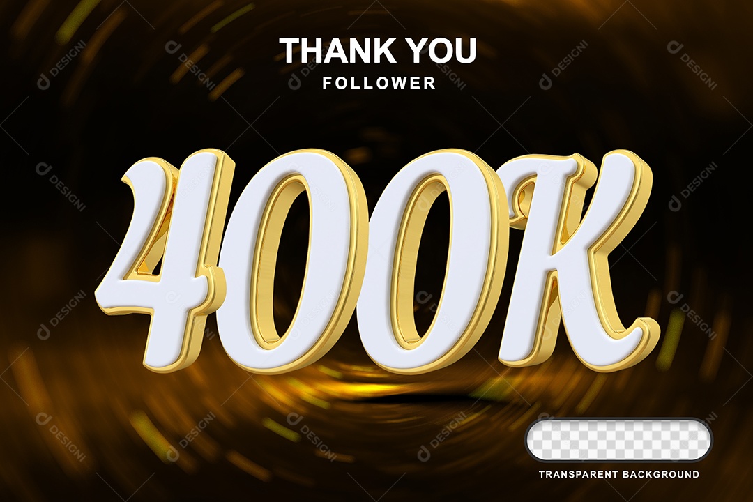 Elemento 3D 400K Branco para Composição PSD Editável