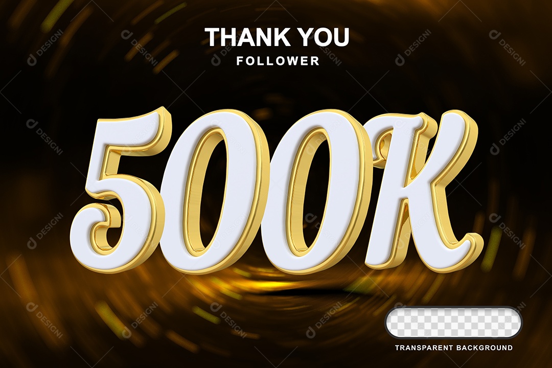 Elemento 3D 500K Branco para Composição PSD Editável