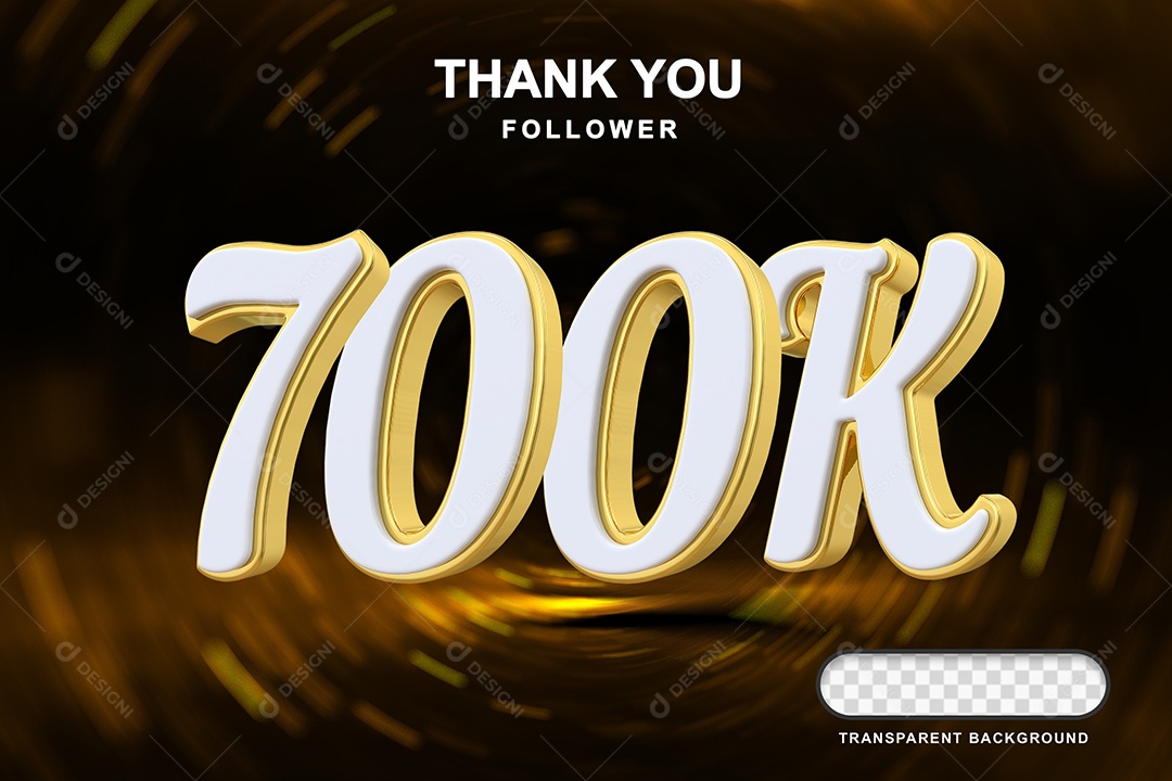 Elemento 3D 700K Branco para Composição PSD Editável