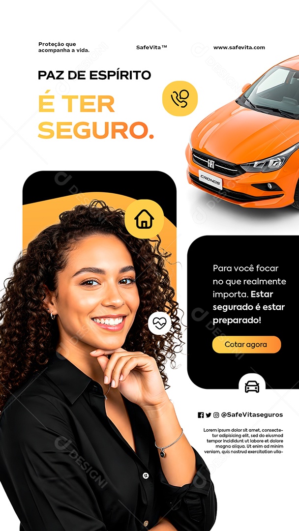 Story Seguradora Paz De Espírito é Ter Seguro Social Media PSD Editável