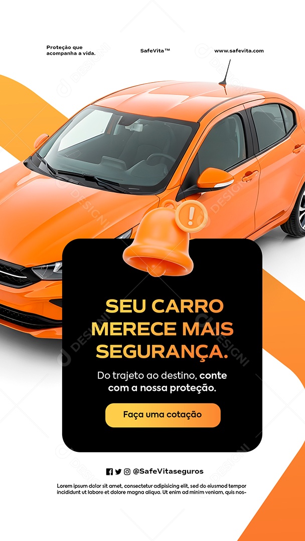 Story Seguradora Seu Carro Merece Mais Segurança Social Media PSD Editável