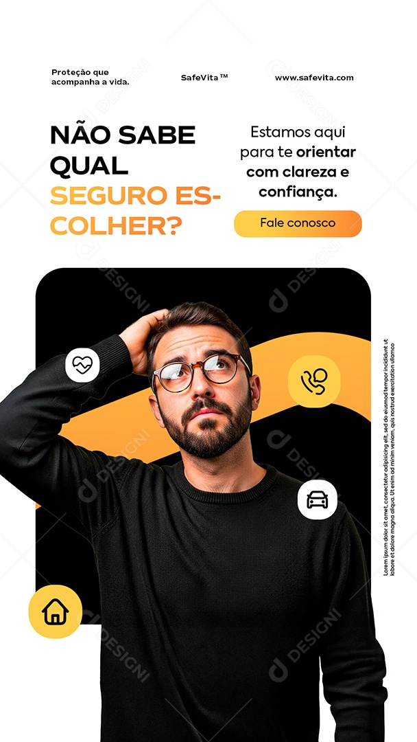 Story Seguro Não Sabe Qual Seguro Escolher Social Media PSD Editável