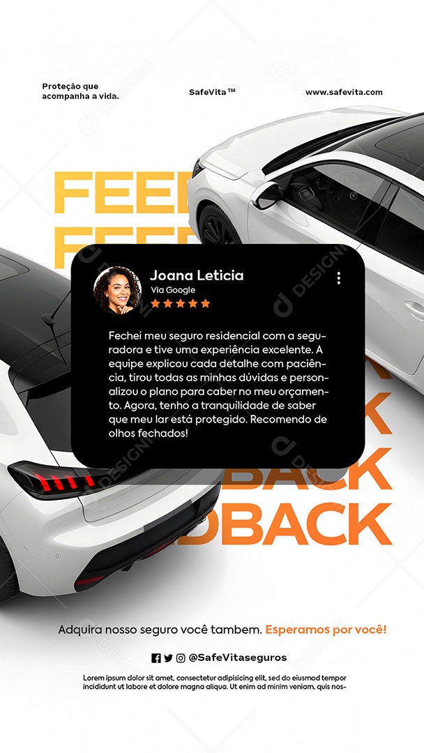 Story Seguro Feedback Cliente Social Media PSD Editável