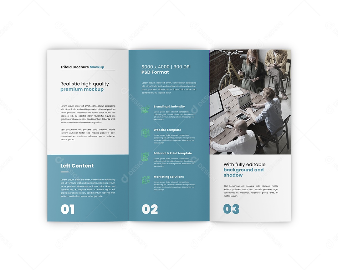 Mockup Panfleto de Dobra PSD Editável