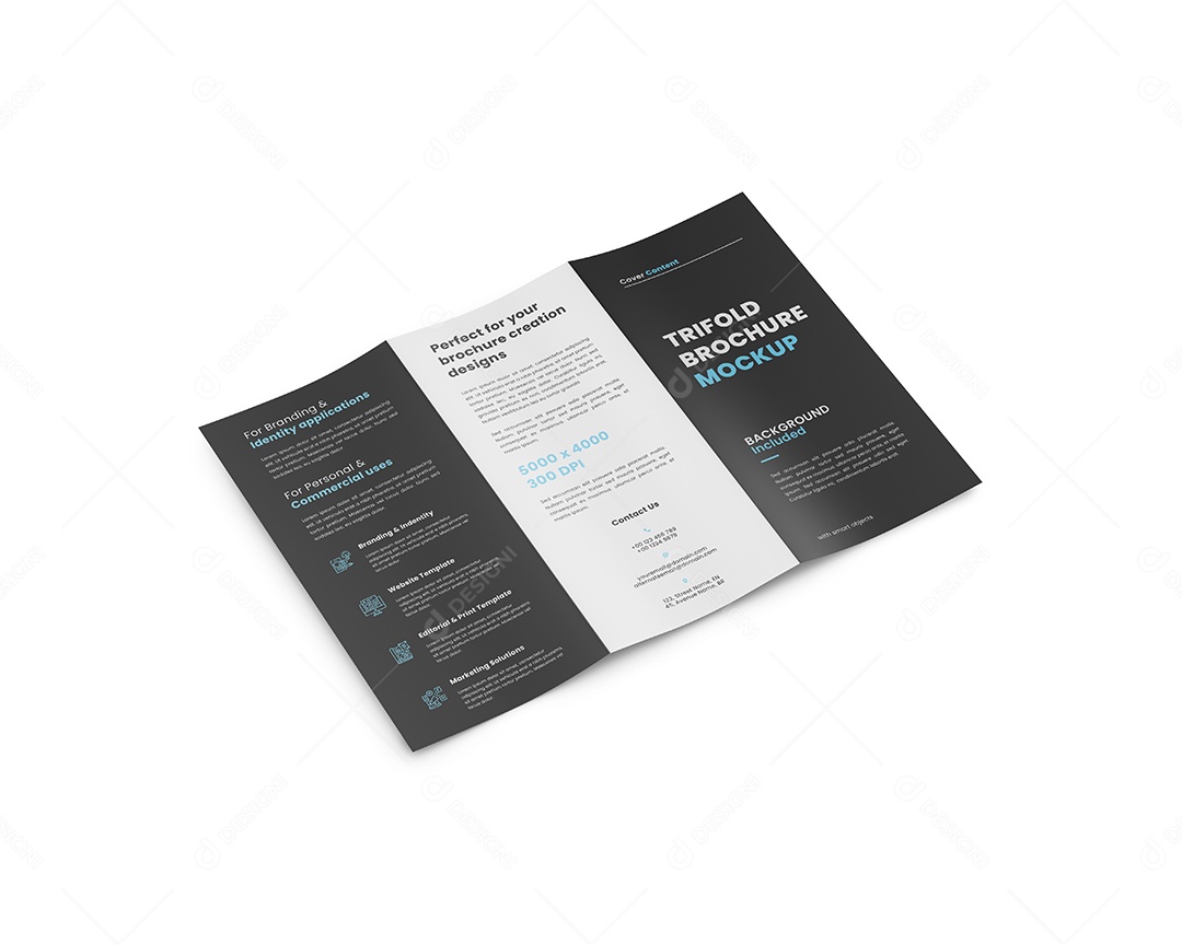 Mockup Panfleto de Dobra PSD Editável