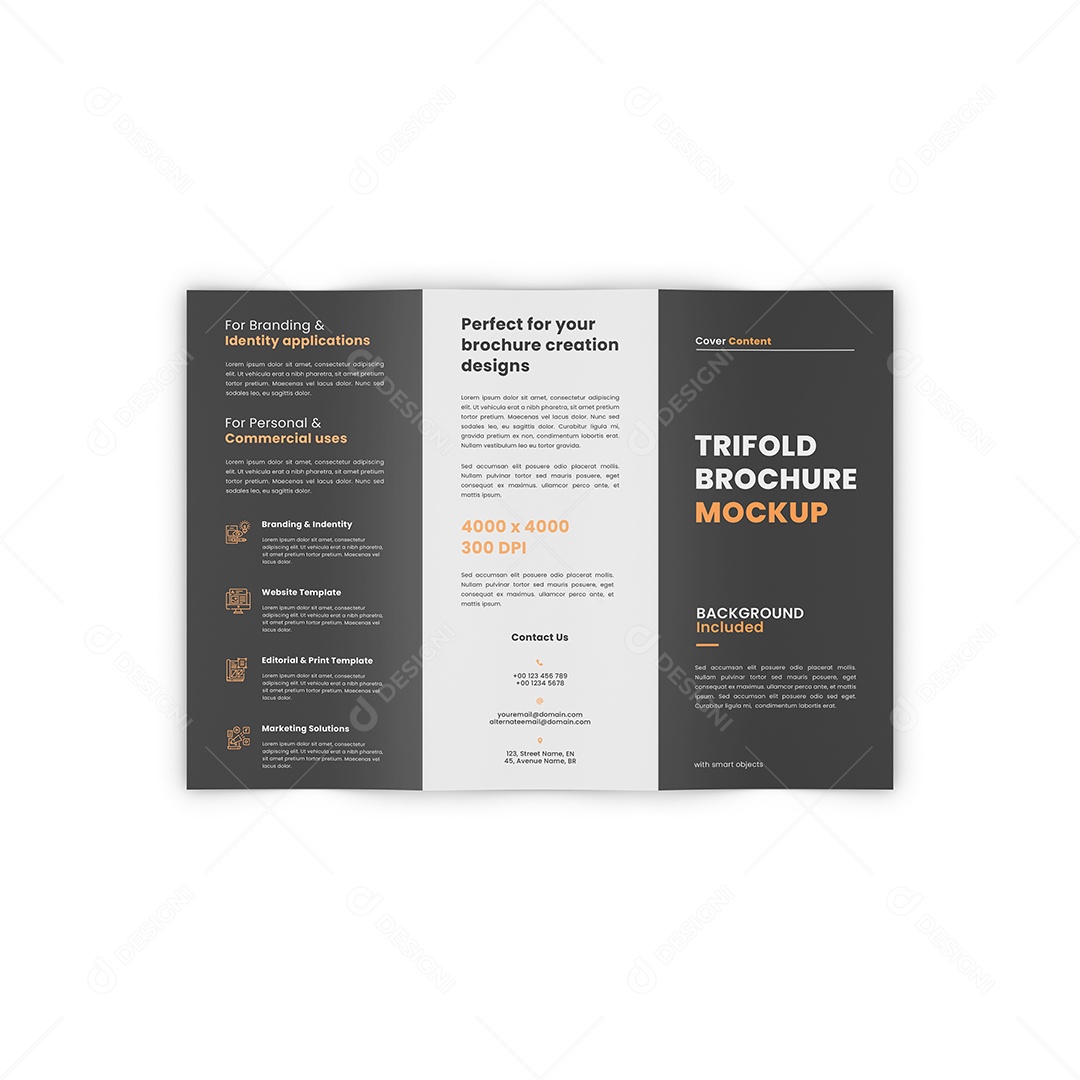 Mockup Panfleto de Dobra PSD Editável