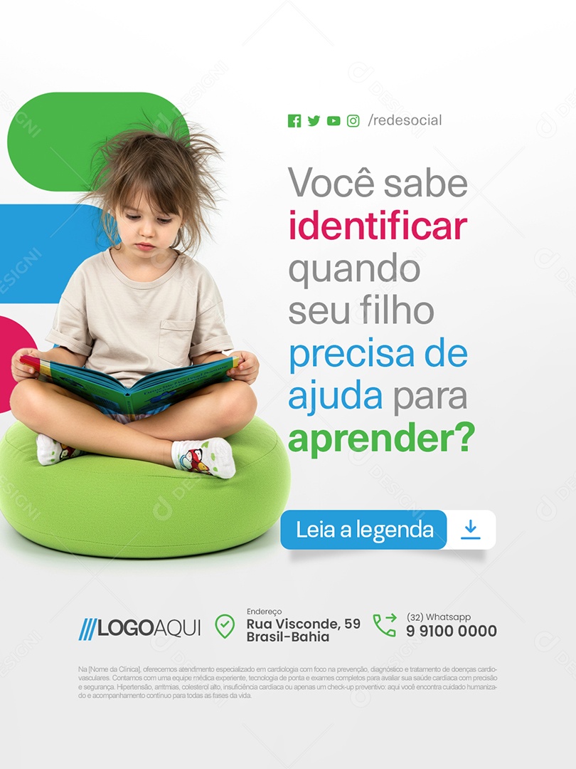 Psicopedagoga Você Sabe Identificar Quando Seu Filho Social Media PSD Editável