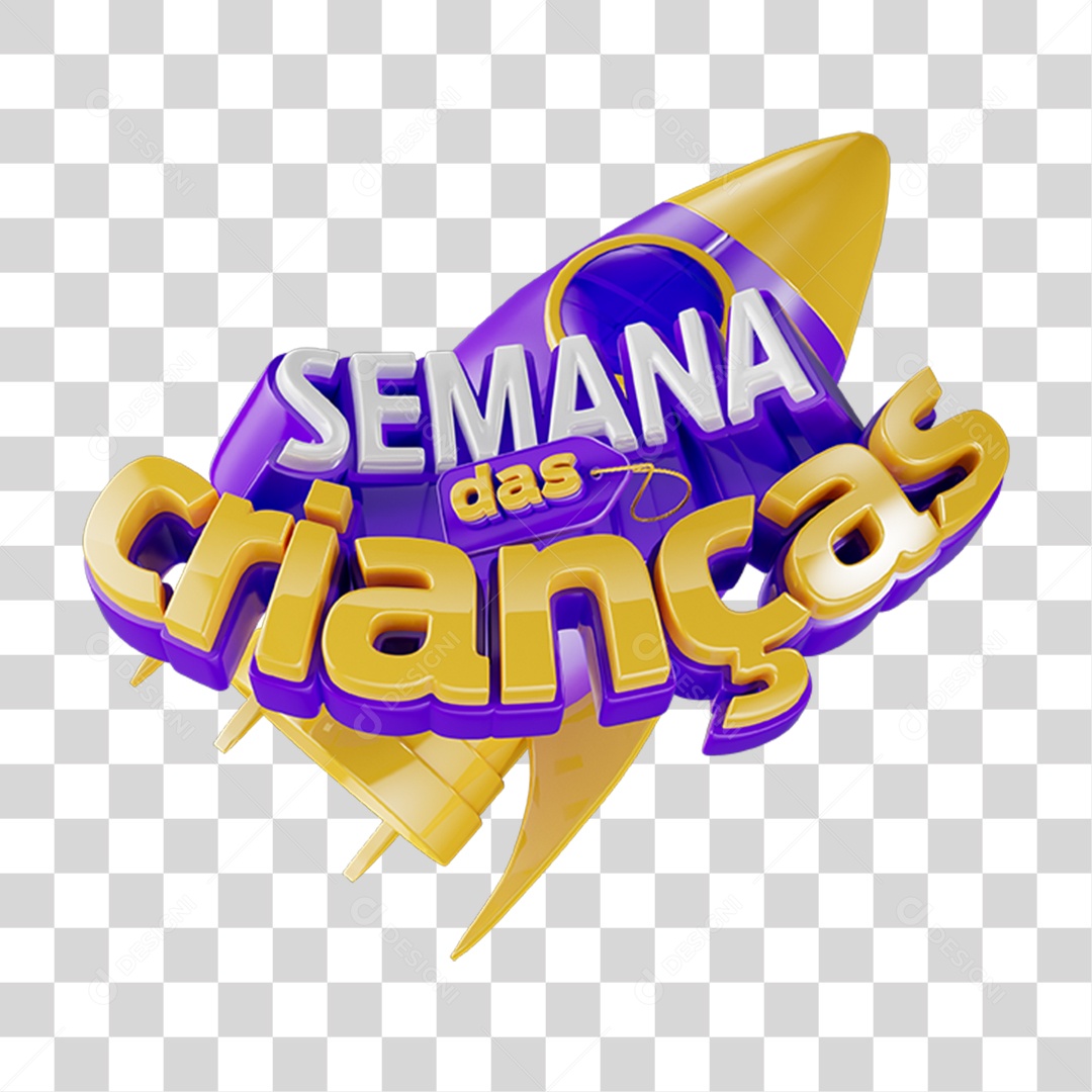 Selo 3D Semana das Crianças PNG Transparente