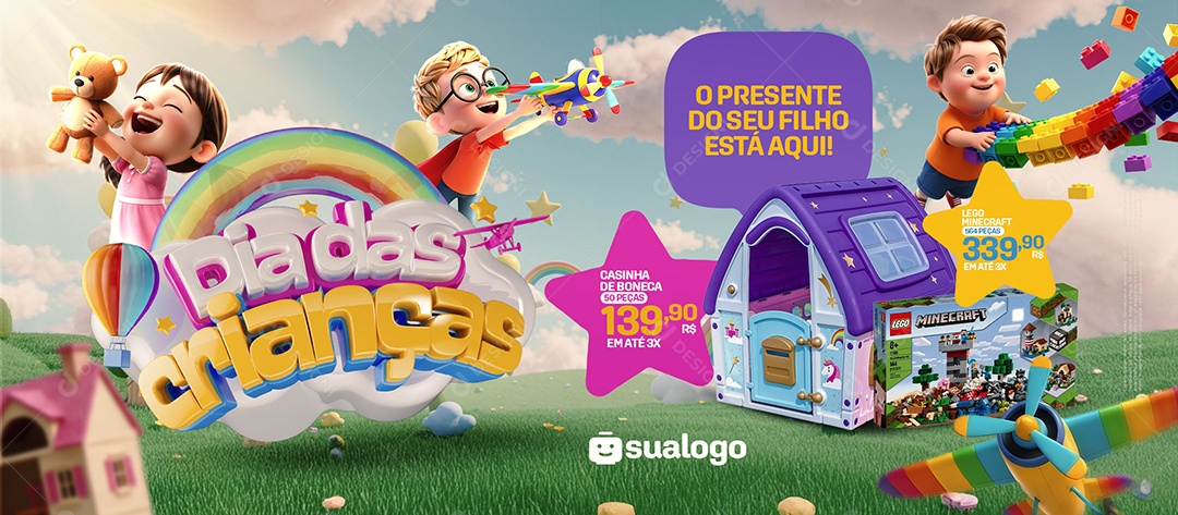 Banner Dia das Crianças Social Media PSD Editável