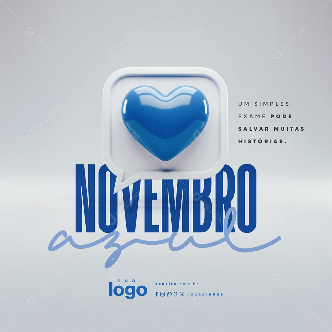 Novembro Azul Um Simples Exame Pode Salvar Muitas Histórias Social Media PSD Editável