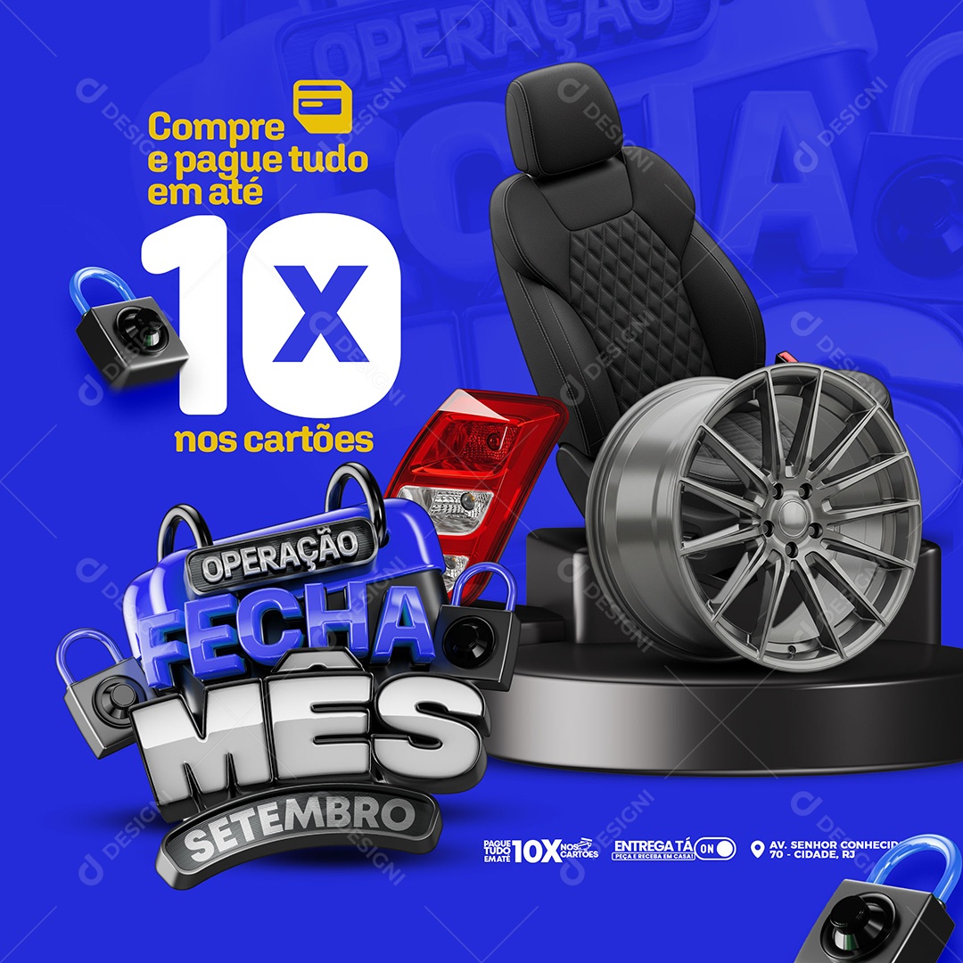 Operação Fecha Mês Setembro Mecânica Social Media PSD Editável