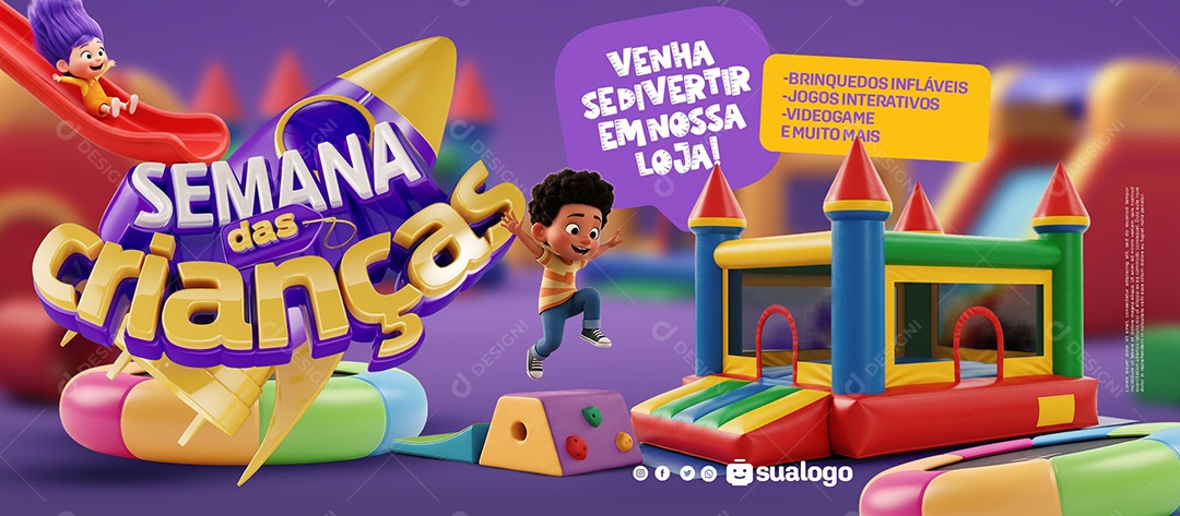 Banner Semana das Crianças Social Media PSD Editável