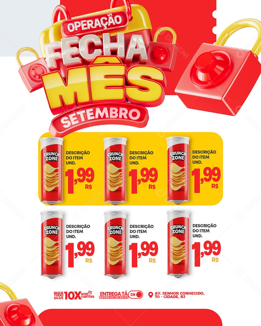 Encarte Supermercado Operação Fecha Mês Setembro Social Media PSD Editável