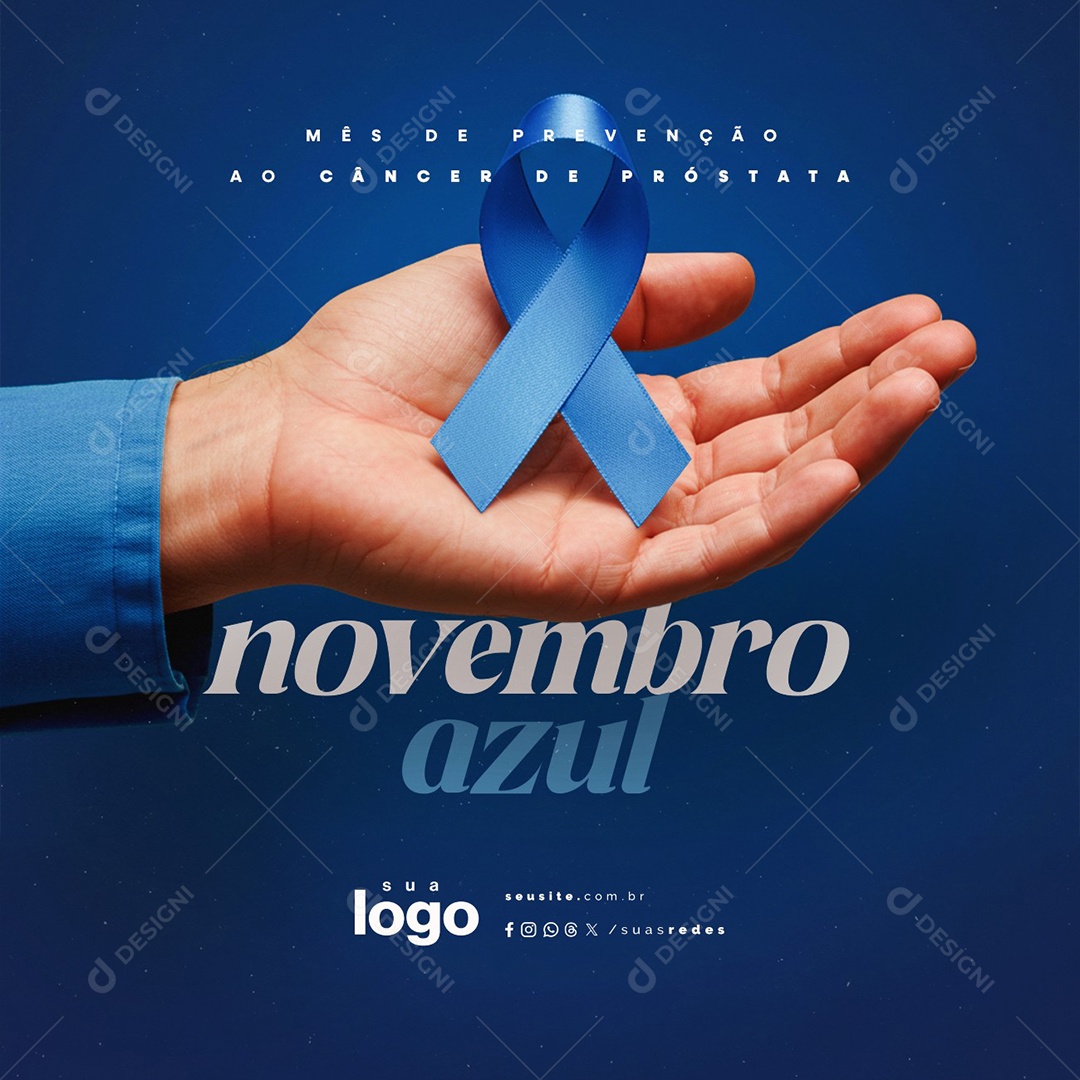 Novembro Azul Mês de Prevenção ao Câncer de Próstata Social Media PSD Editável