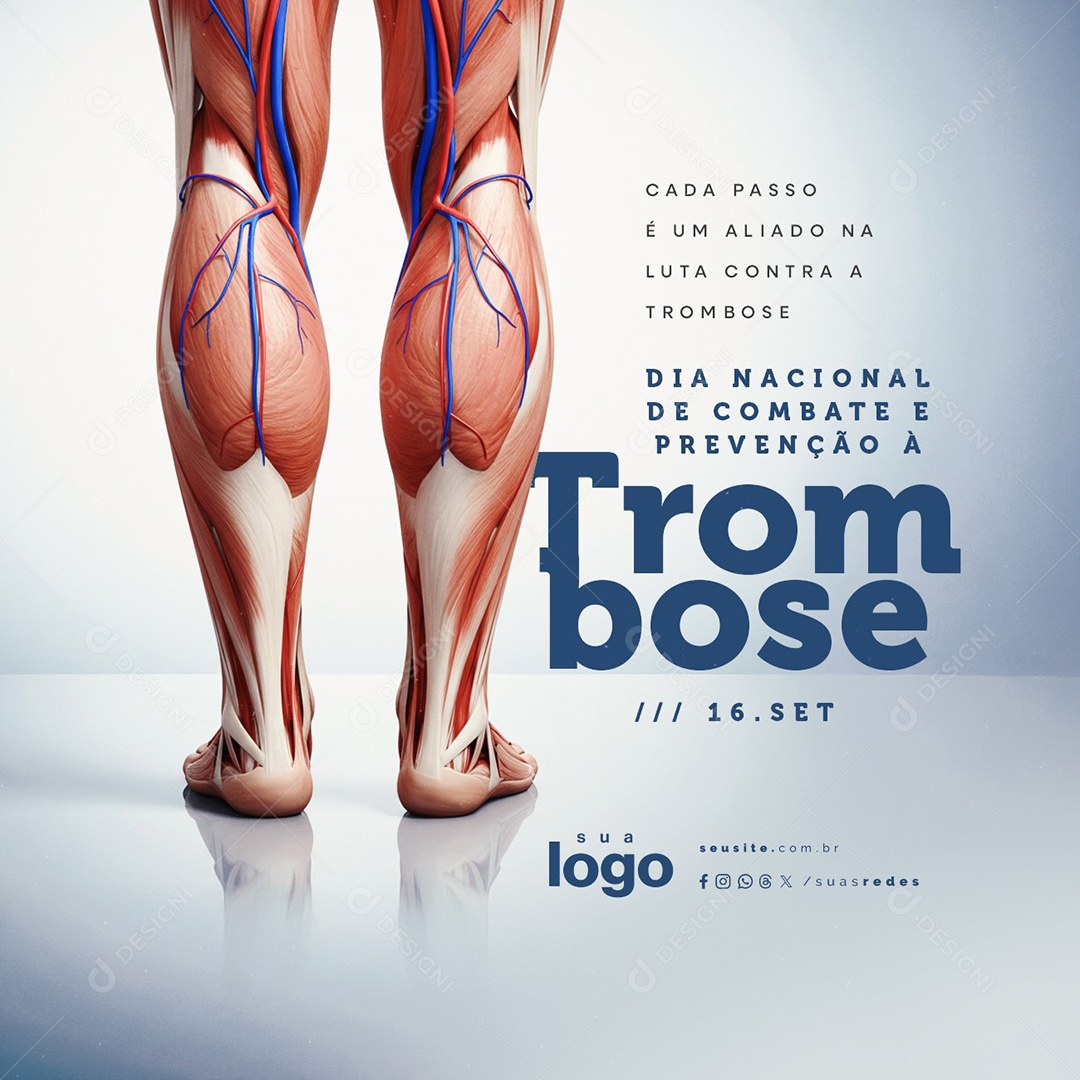 Dia Nacional de Combate e Prevenção à Trombose 16 de Setembro Social Media PSD Editável