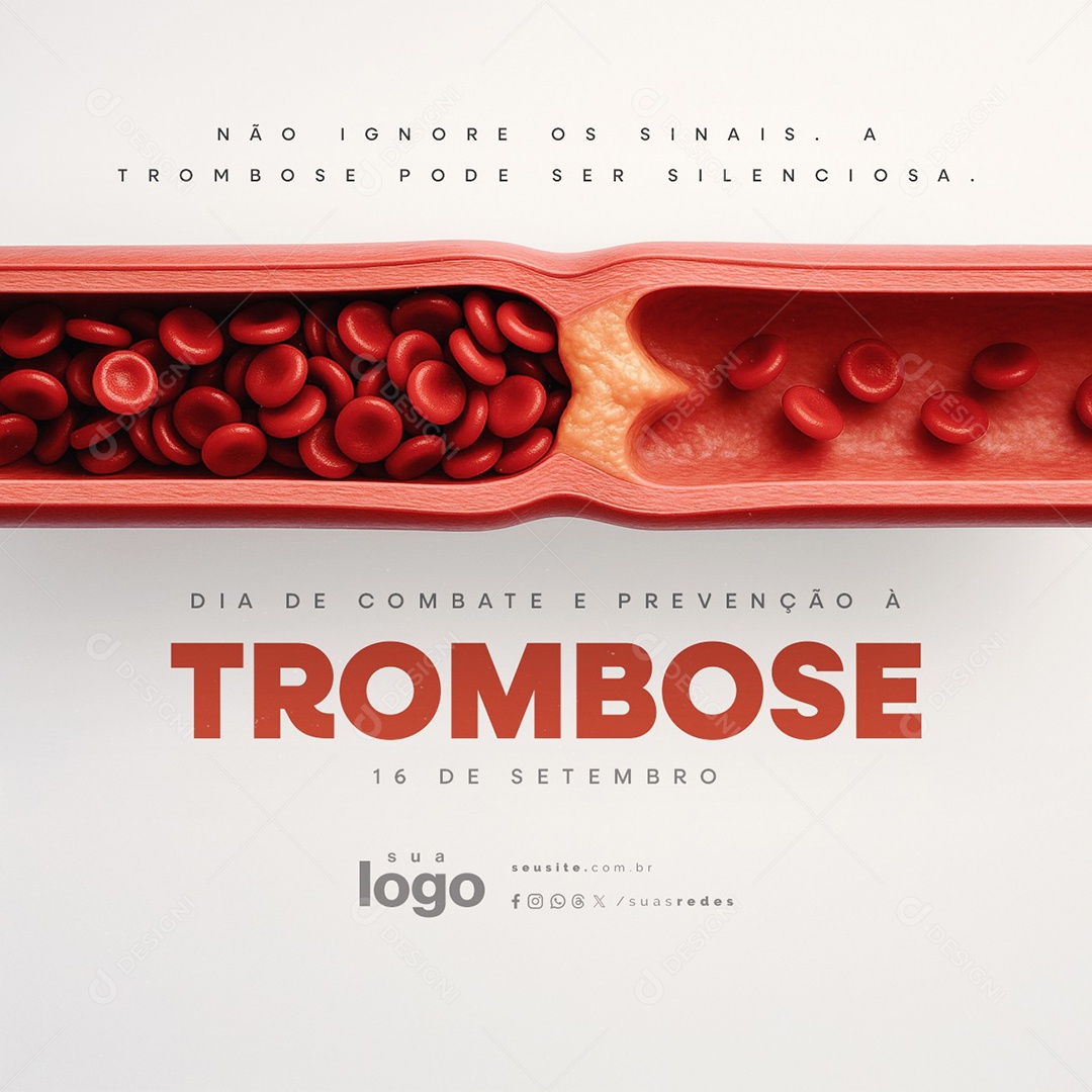 Dia de Combate e Prevenção à Trombose 16 de Setembro Social Media PSD Editável