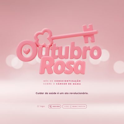 Outubro Rosa Mês de Conscientização Sobre o Câncer de Mama Social Media PSD Editável