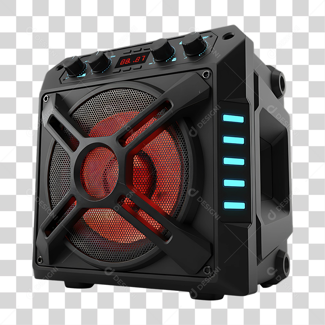 Elemento 3D Caixa de Som Acústica PNG Transparente