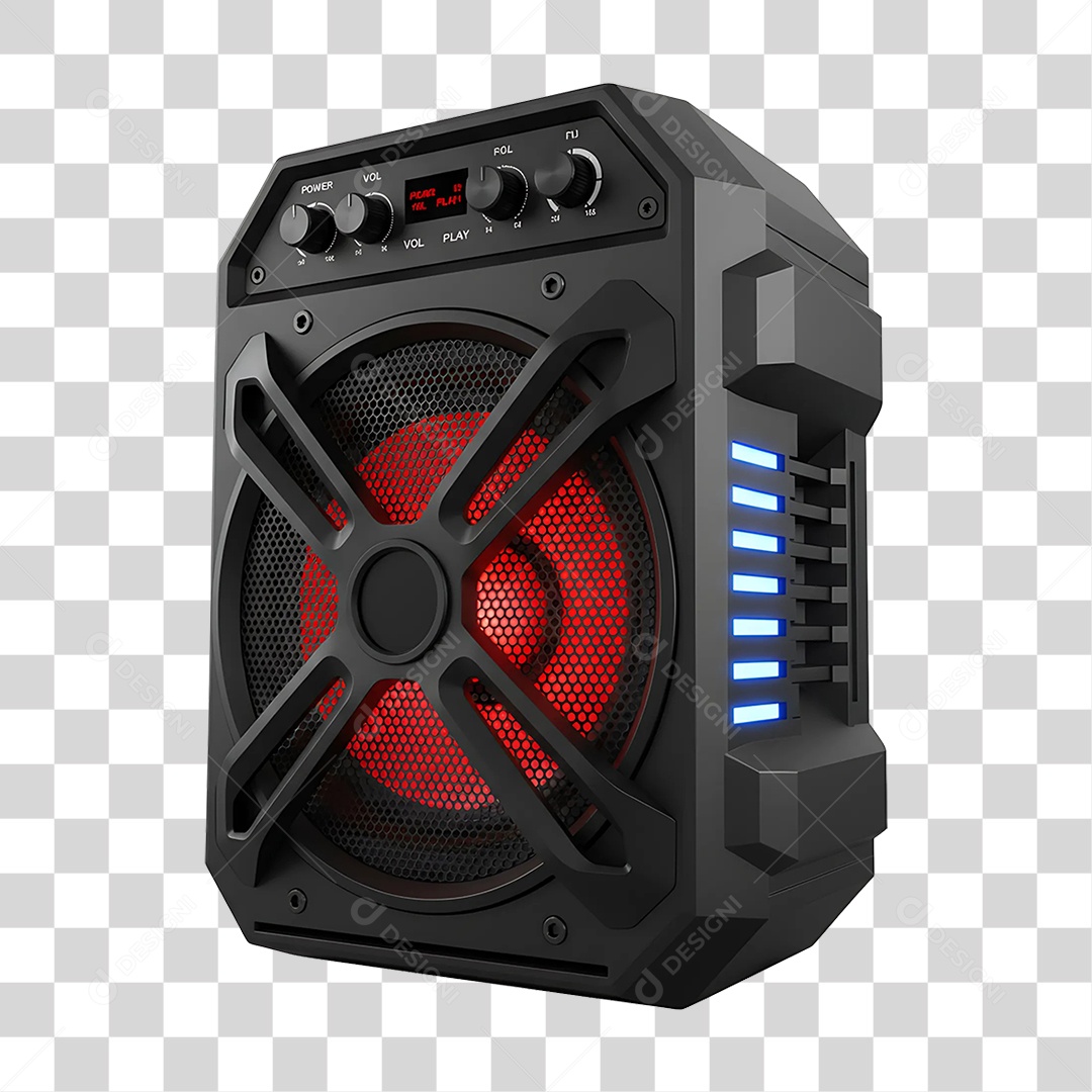 Elemento 3D Caixa de Som Acústica PNG Transparente