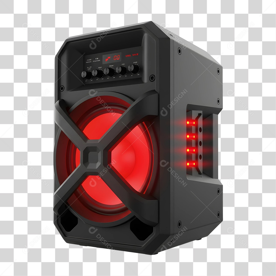 Elemento 3D Caixa de Som Acústica PNG Transparente