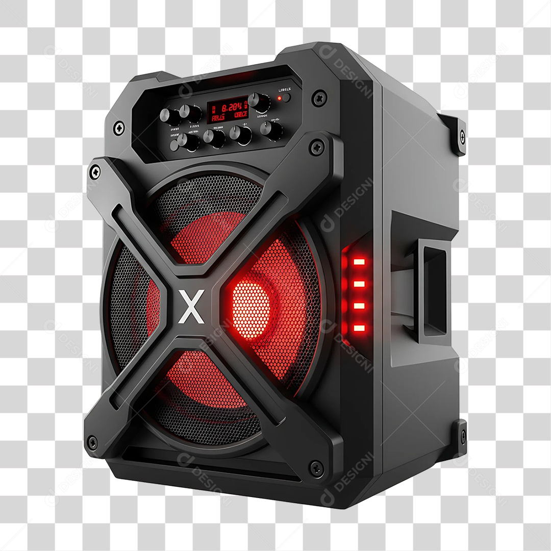 Elemento 3D Caixa de Som Acústica PNG Transparente