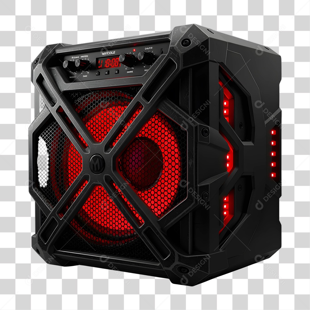 Elemento 3D Caixa de Som Acústica PNG Transparente