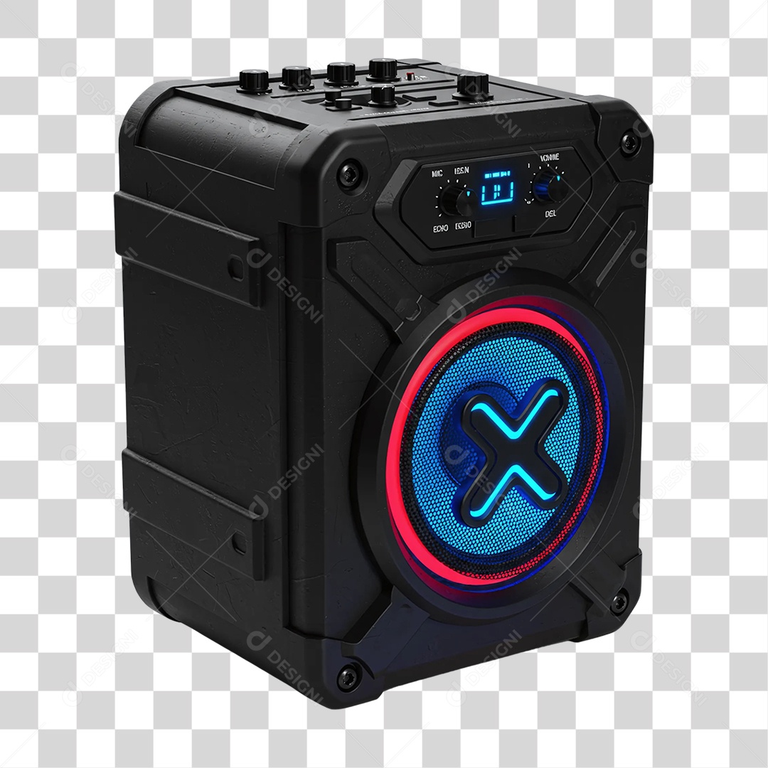 Elemento 3D Caixa de Som Acústica PNG Transparente