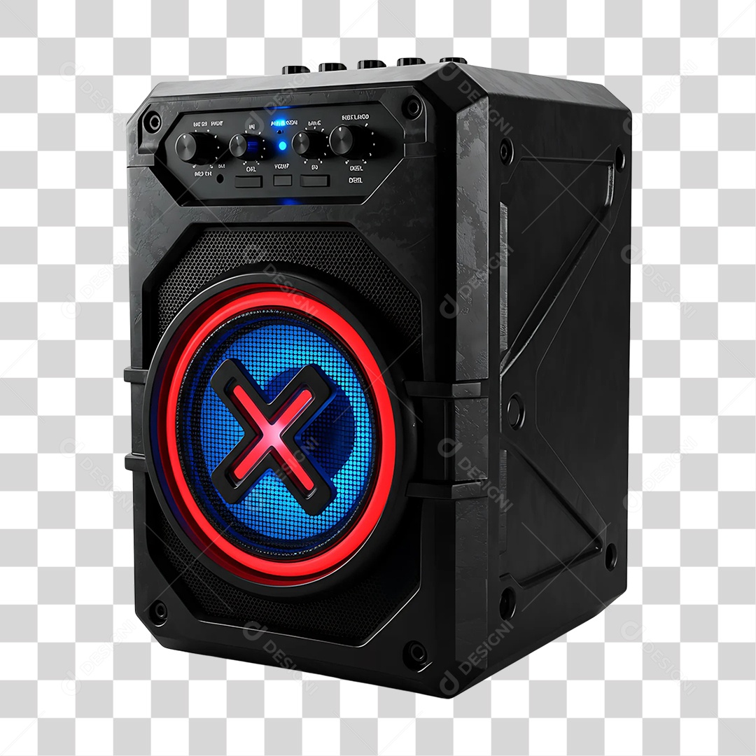 Elemento 3D Caixa de Som Acústica PNG Transparente