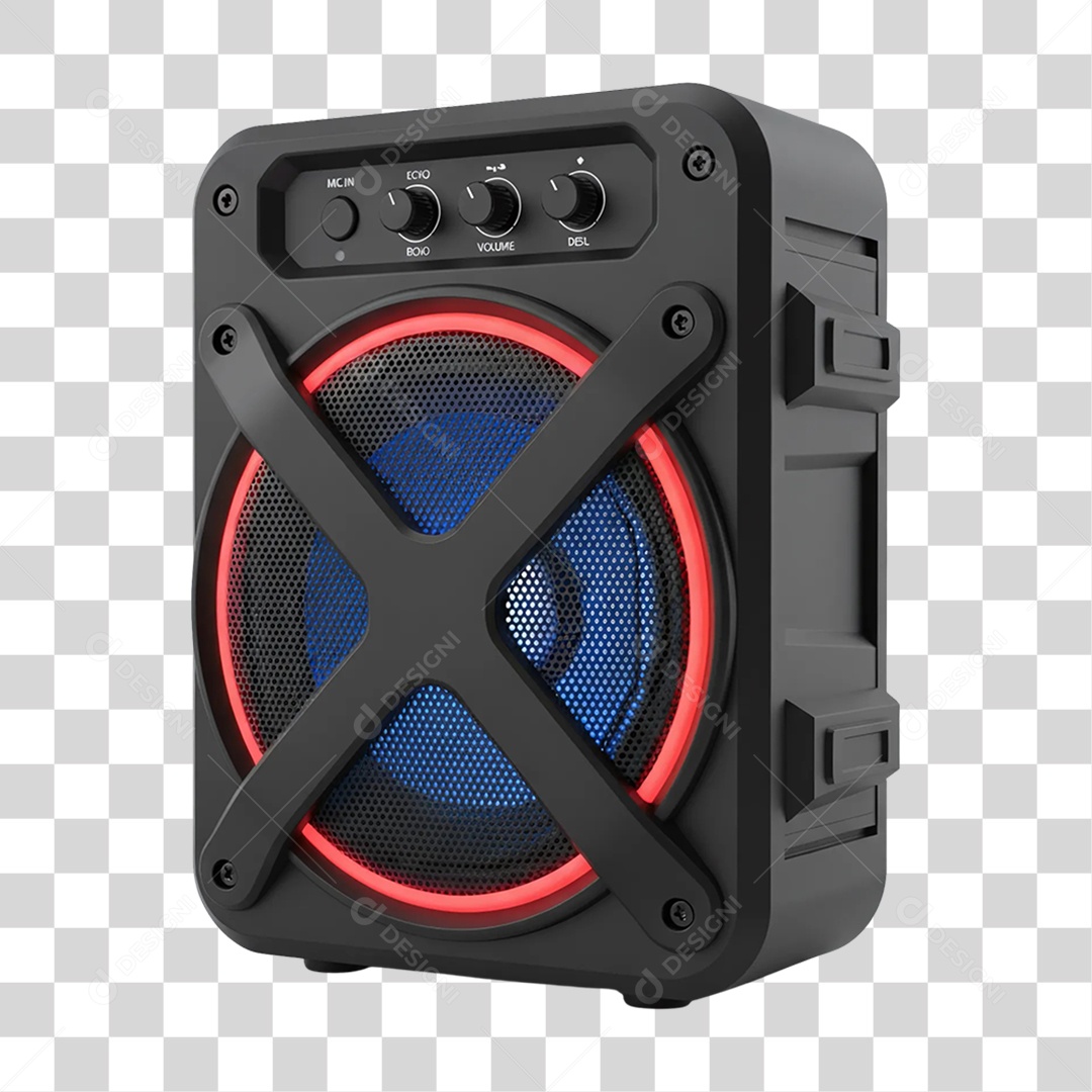 Elemento 3D Caixa de Som Acústica PNG Transparente