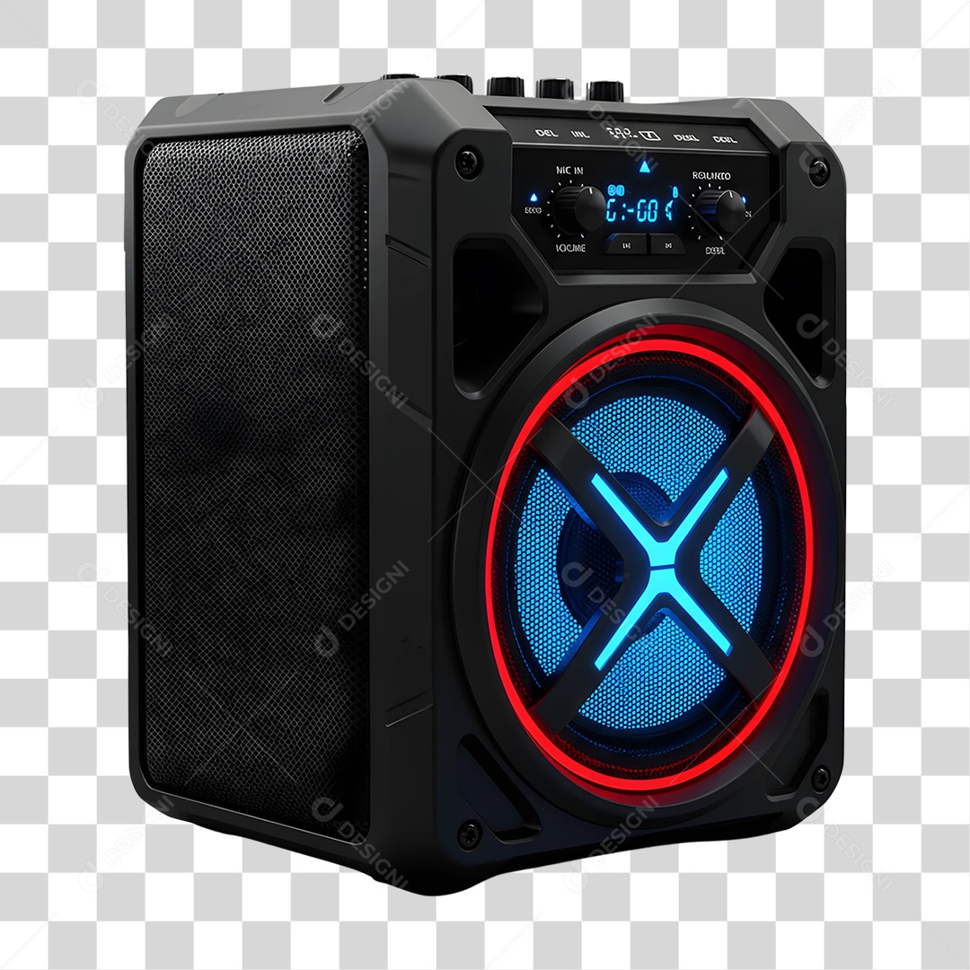 Elemento 3D Caixa de Som Acústica PNG Transparente