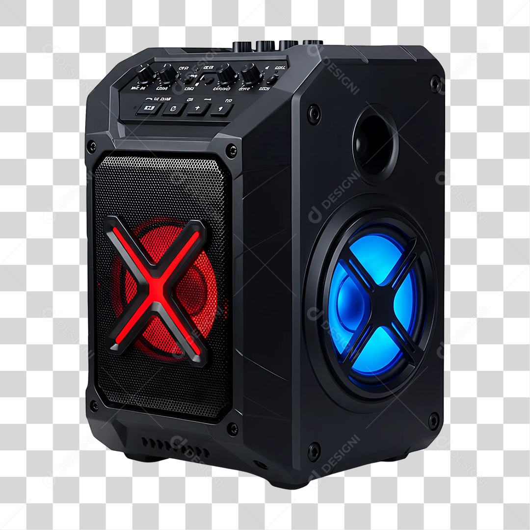 Elemento 3D Caixa de Som Acústica PNG Transparente