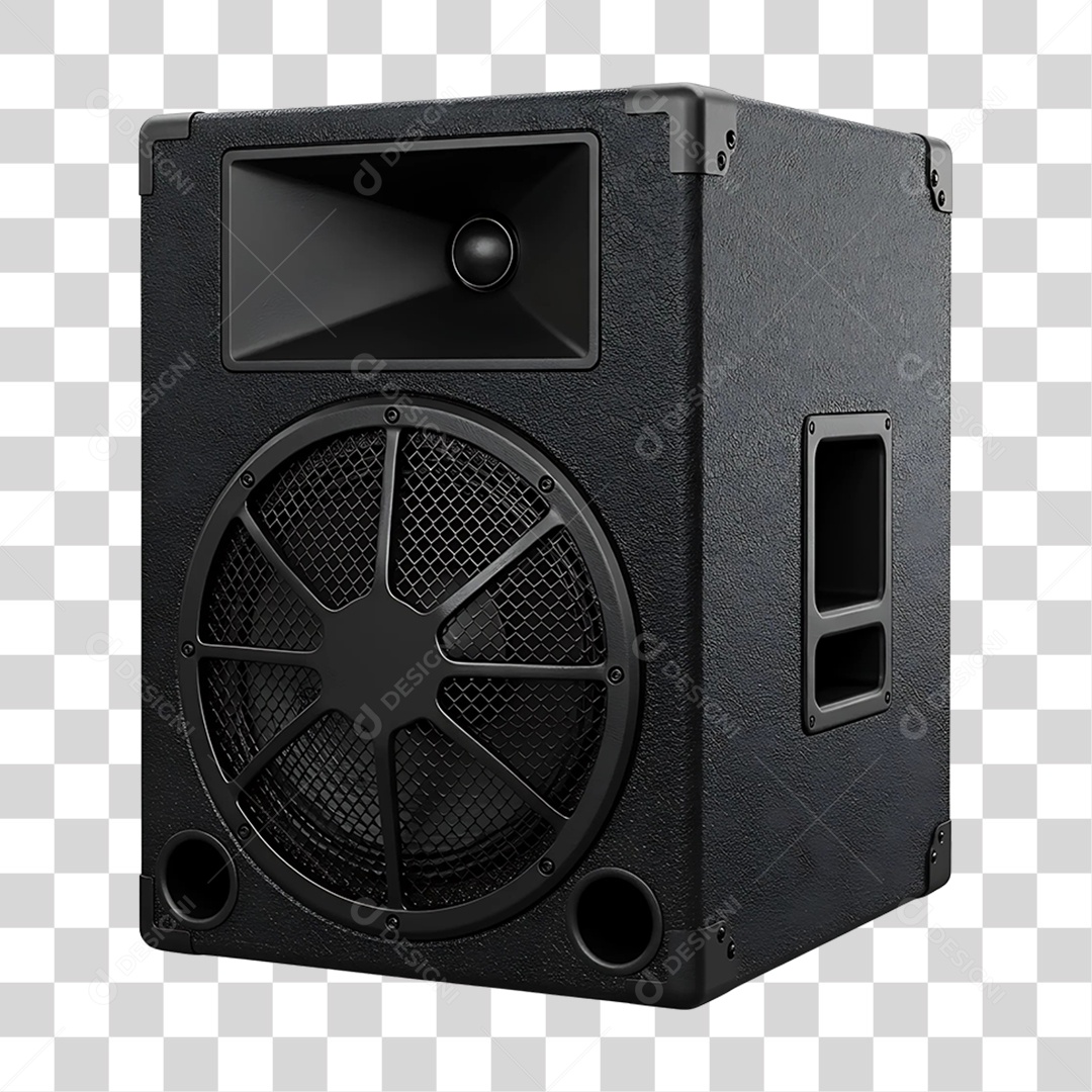 Elemento 3D Caixa de Som Acústica PNG Transparente