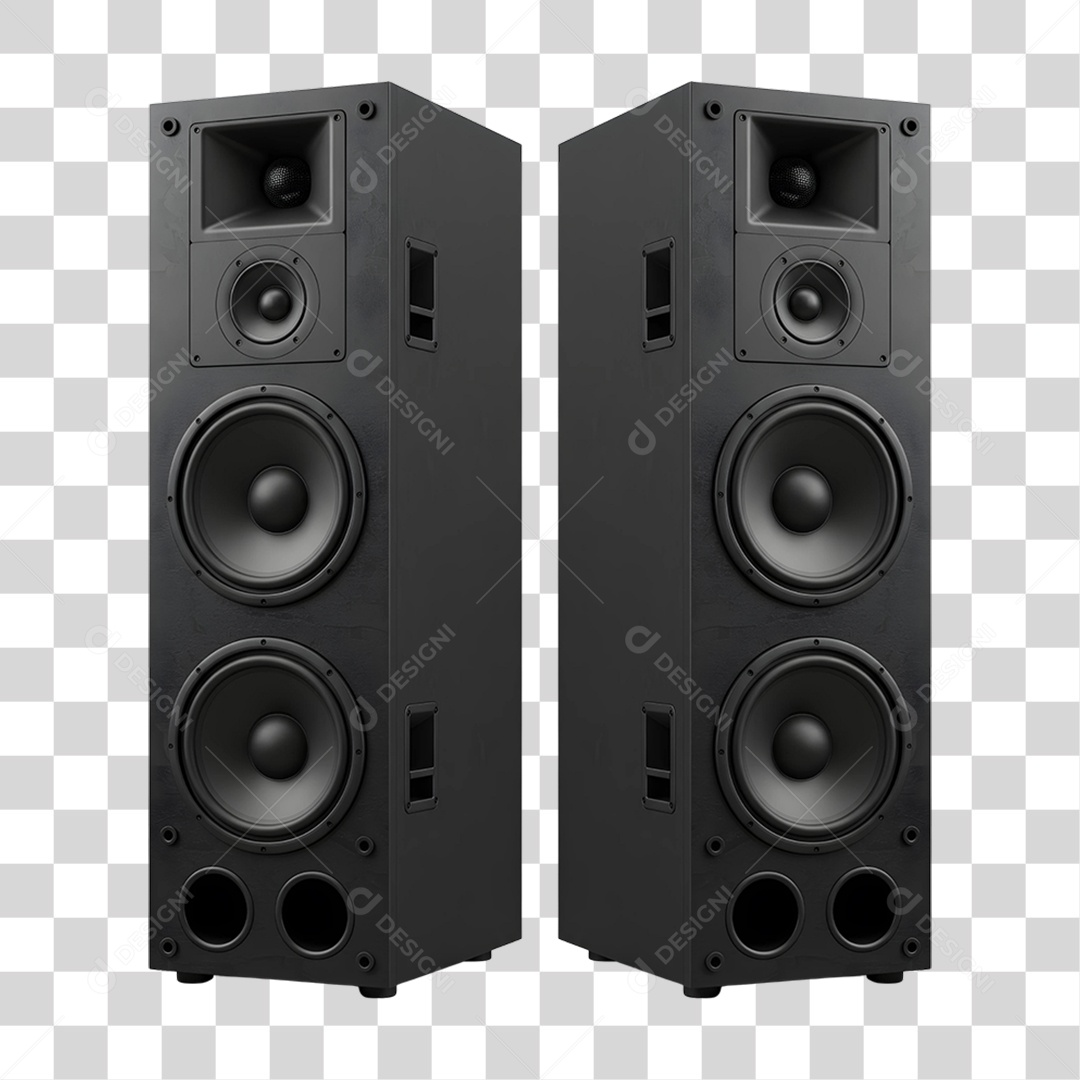 Elemento 3D Caixa de Som Acústica PNG Transparente