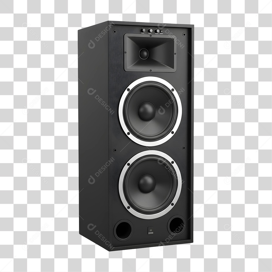 Elemento 3D Caixa de Som Acústica PNG Transparente