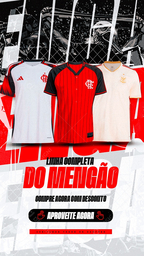 Linha Camisa do Mengão Compre com Desconto Story Social Media PSD Editável