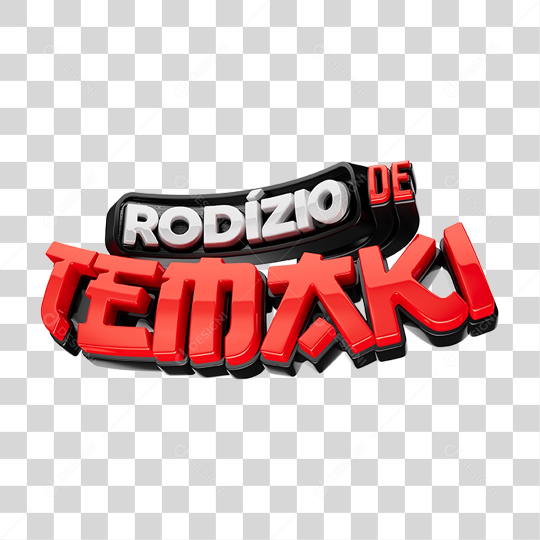 Selo 3D Rodízio de Temaki PNG Transparente