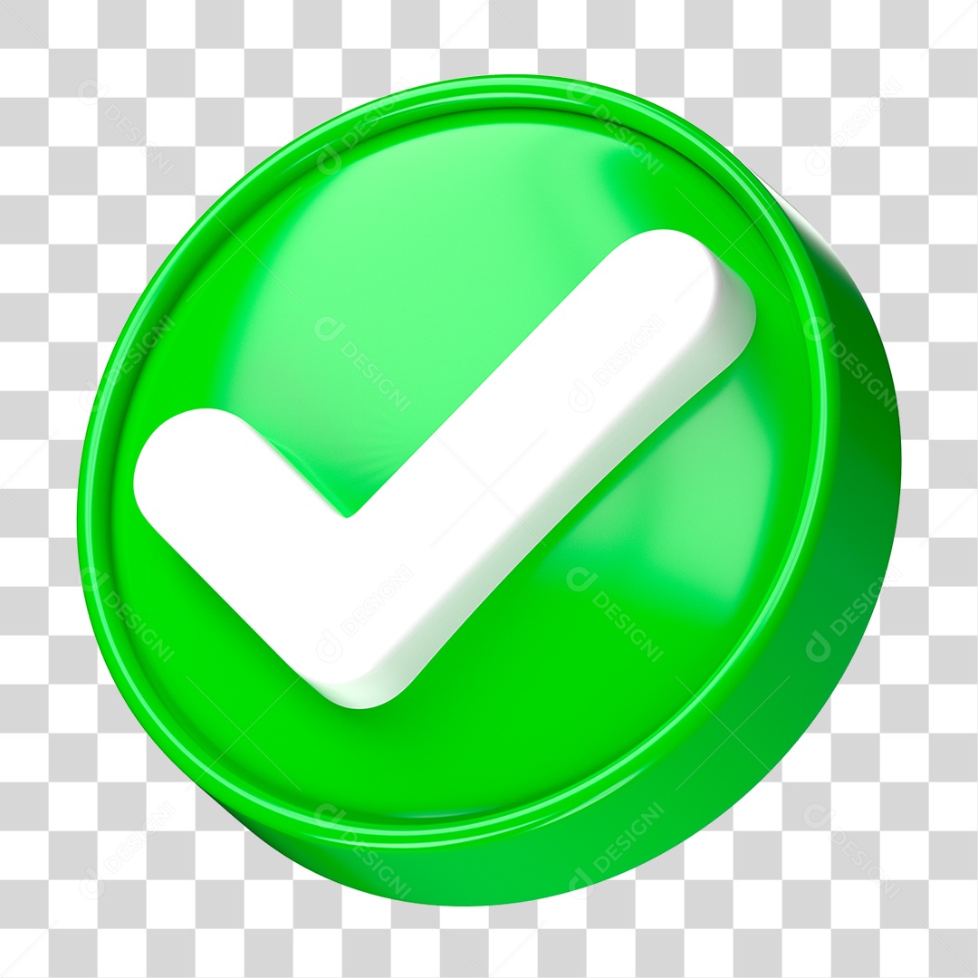 Ícone 3D de Verificação PNG Transparente