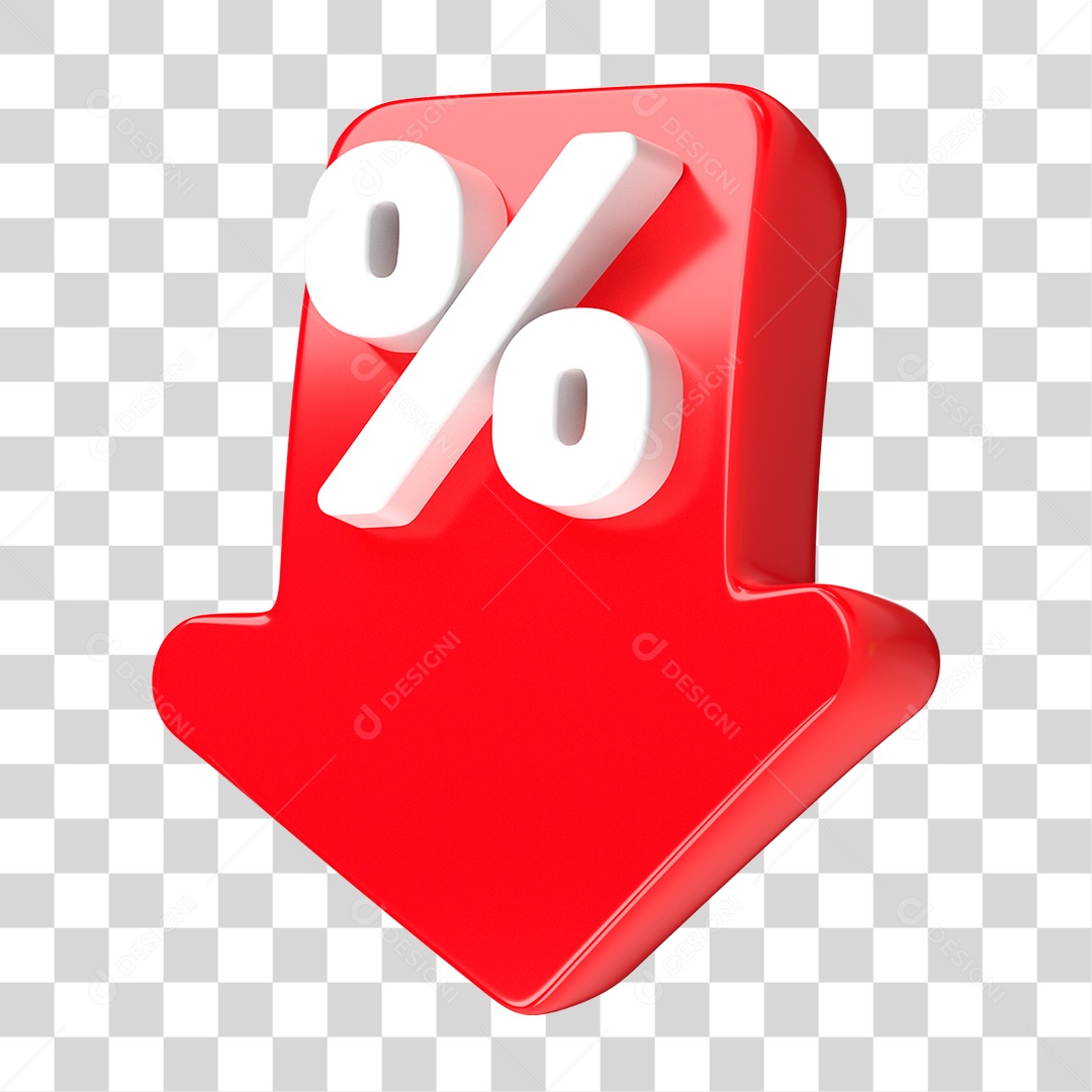 Seta para Baixo com Porcentagem PNG Transparente