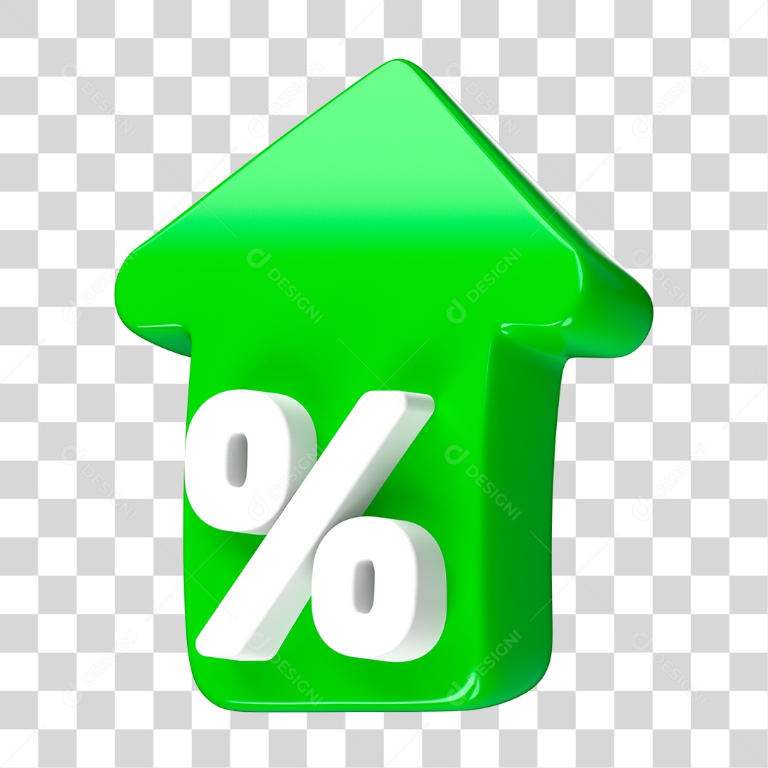 Seta para Cima com Porcentagem PNG Transparente