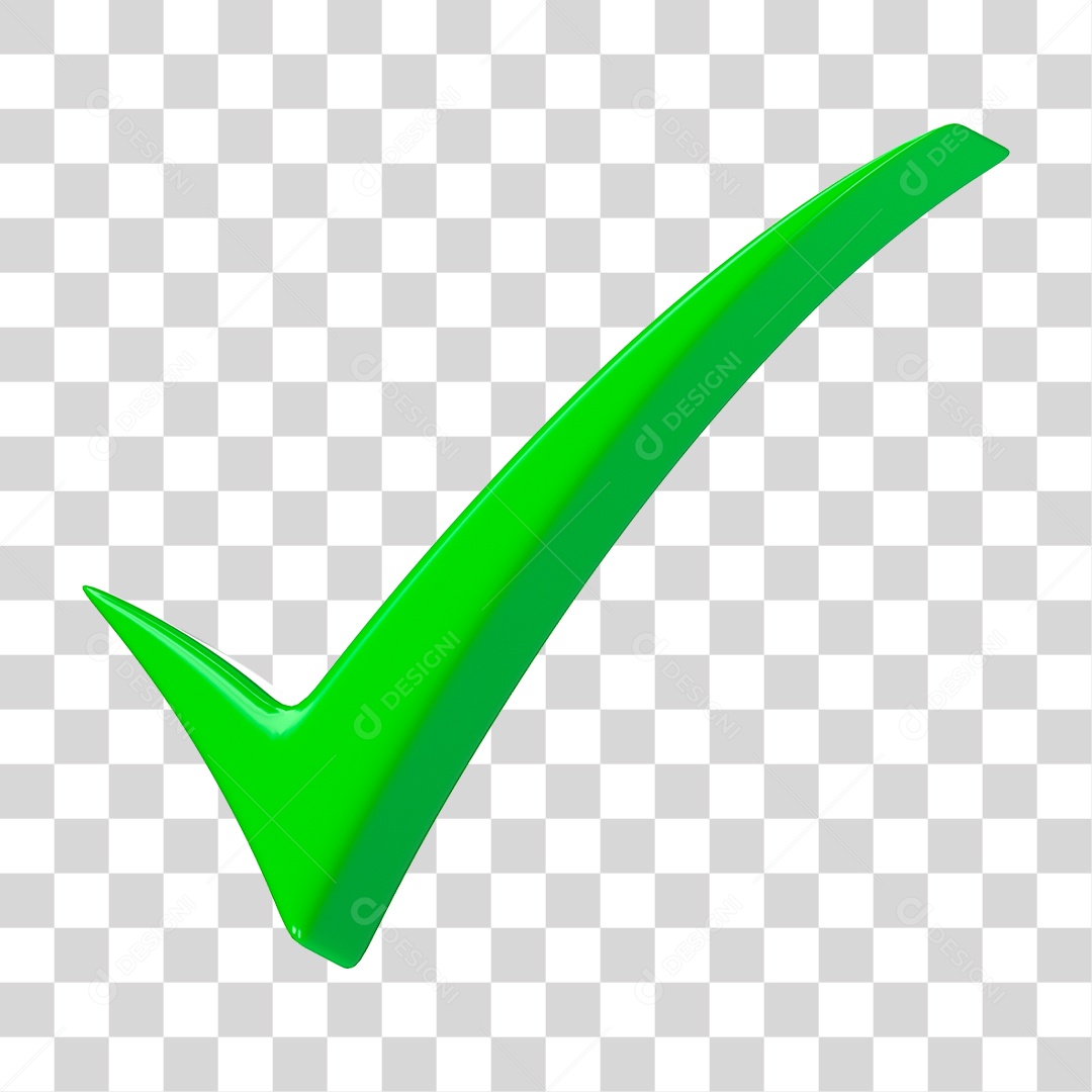 Ícone de Verificação 3D PNG Transparente
