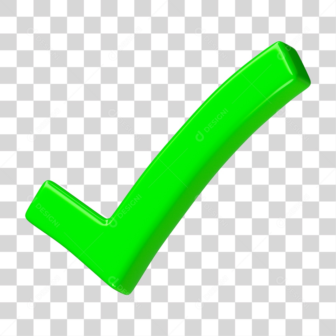 Ícone de Verificação 3D PNG Transparente