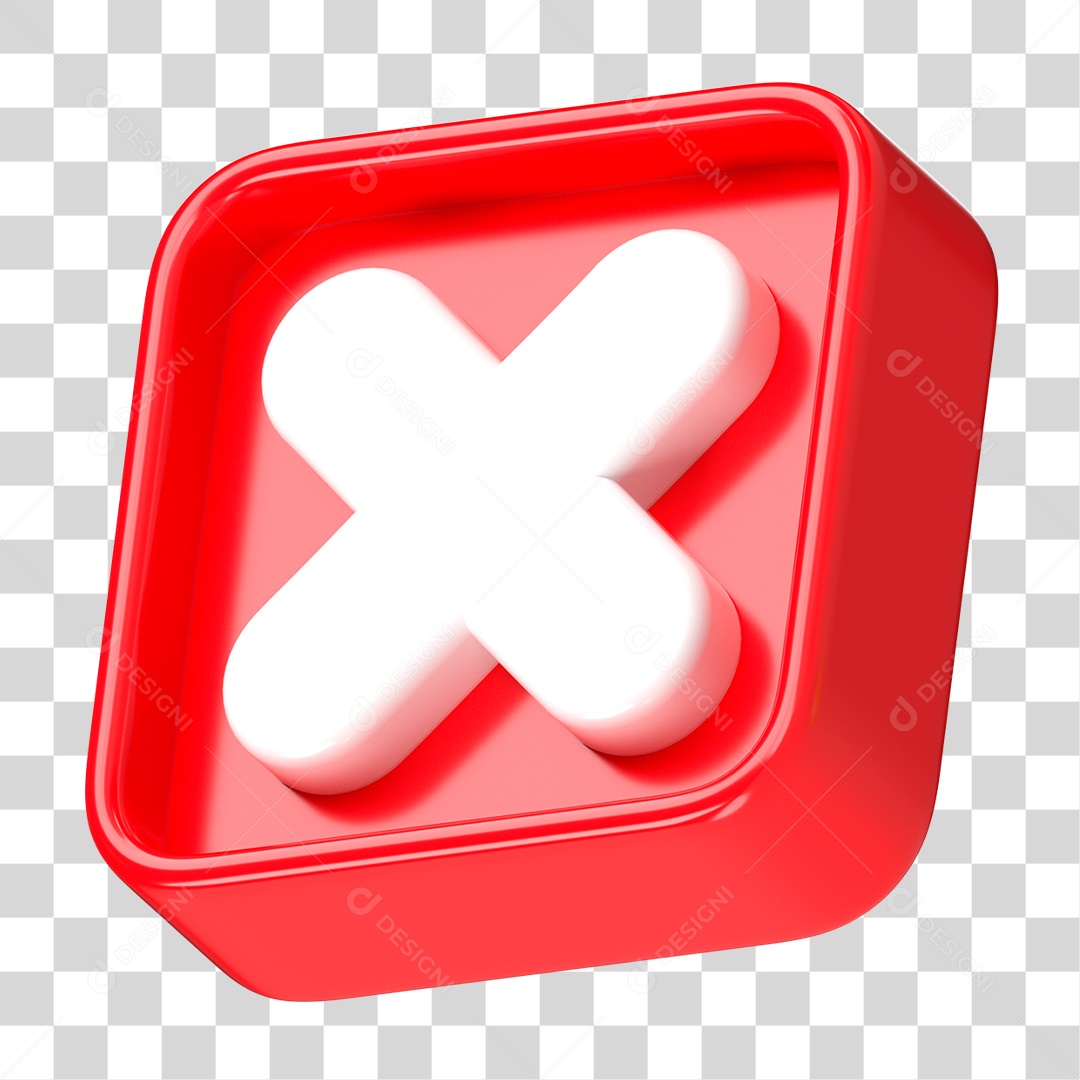 Botão X Vermelho PNG Transparente