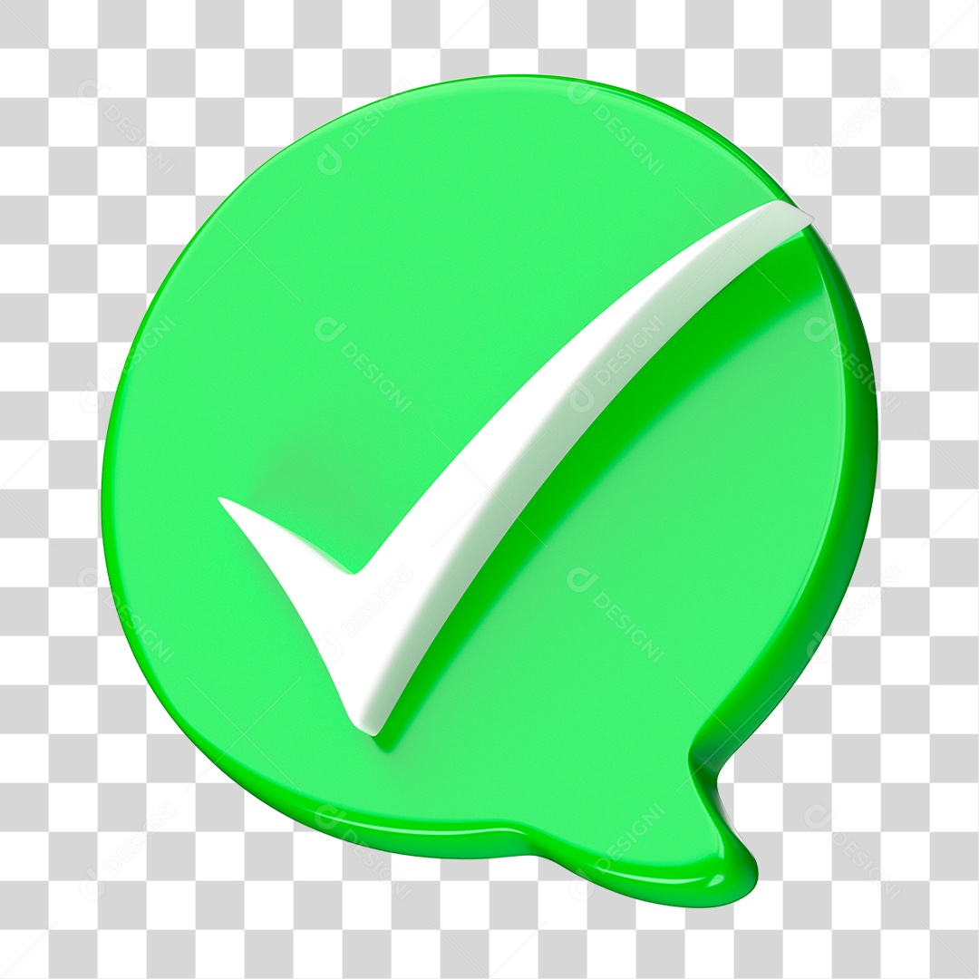 Ícone de Verificação 3D PNG Transparente