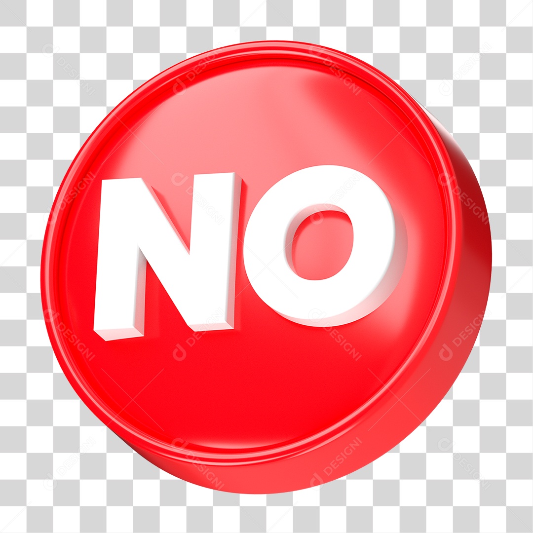 Botão Vermelho de No PNG Transparente